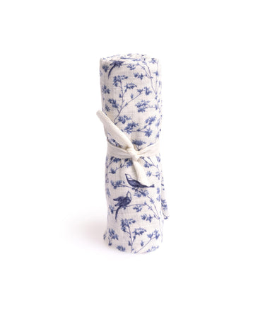 GAUZE PRINT BAMBOO BLUE