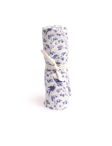 GAUZE PRINT BAMBOO BLUE