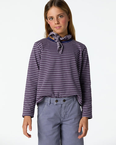 PURPLE STRIPED T-SHIRT