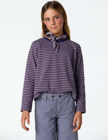 PURPLE STRIPED T-SHIRT