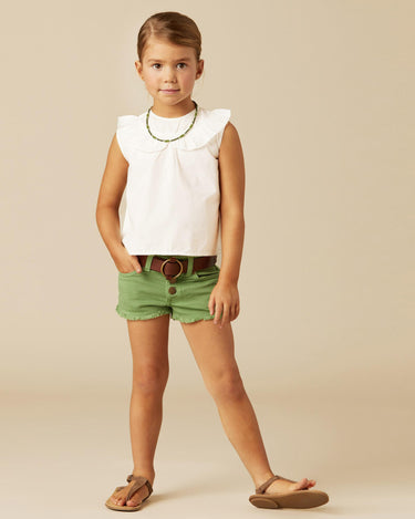 GREEN DENIM SHORTS