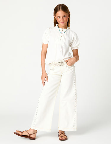 WHITE JEANS MINI STUDS