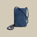 BLUE RAFFIA SHOULDER BAG