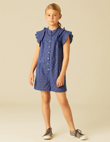 BLUE LEAF PRINT PLAYSUIT