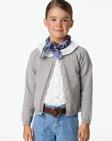 IRON GREY KNITTED CARDIGAN WITH BUTTONS