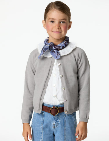 IRON GREY KNITTED CARDIGAN WITH BUTTONS