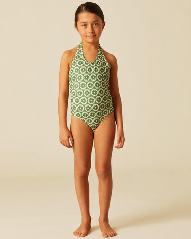 TRAJE BAÑO FLOR VERDE