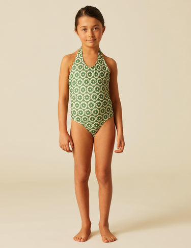 GREEN FLOWER SWIMSUIT