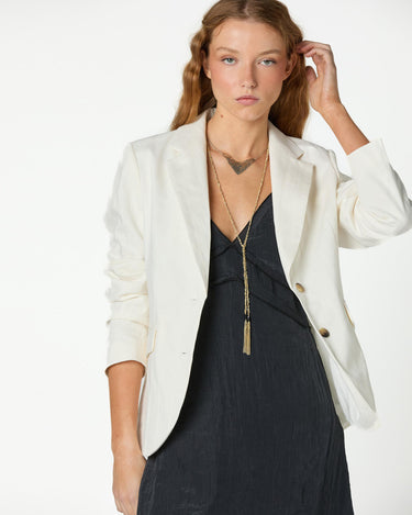 ECRU STRIPED BLAZER