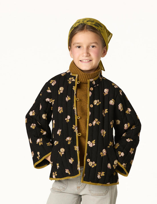ANTHRACITE FLOWER BOMBER JACKET