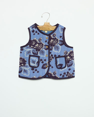 VINTAGE ANILINE BLUE PRINT VEST
