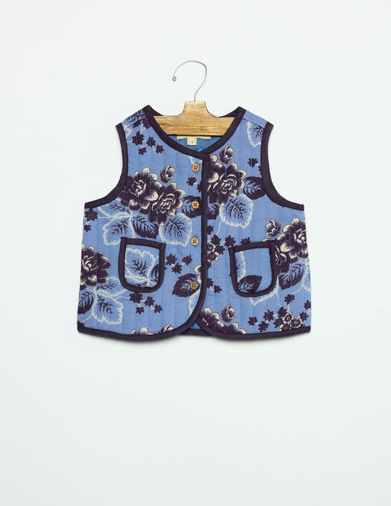 VINTAGE ANILINE BLUE PRINT VEST