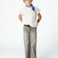 Gray denim cargo pants