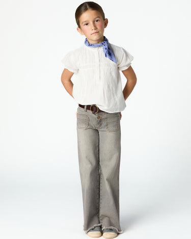 Gray denim cargo pants