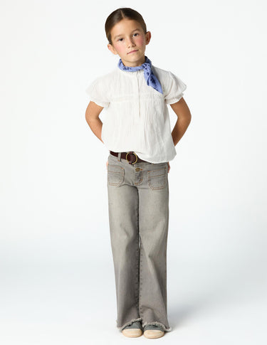 Gray denim cargo pants