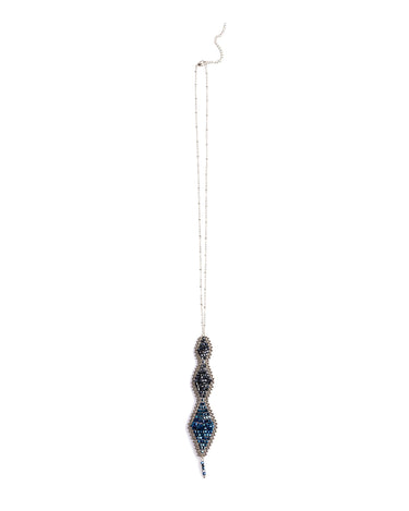 COLLAR BEADS AZUL ROMBO