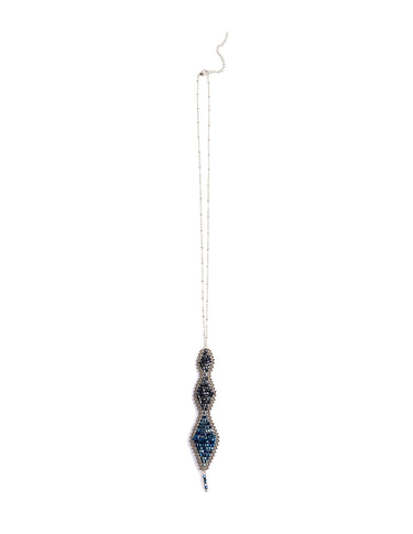 COLLAR BEADS AZUL ROMBO