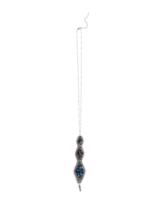 COLLAR BEADS BLUE RHOMBUS