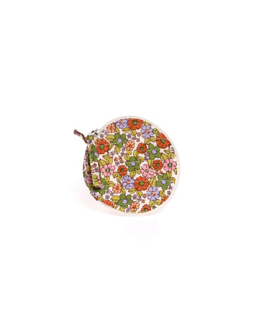 ROUND PURSE DITSY PINK PRINT