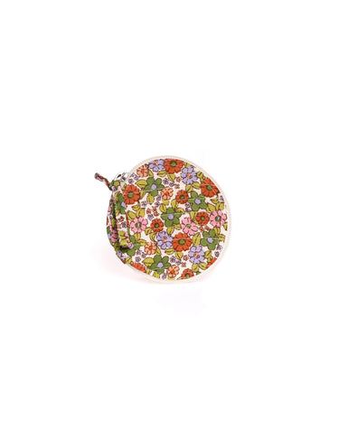 ROUND PURSE DITSY PINK PRINT