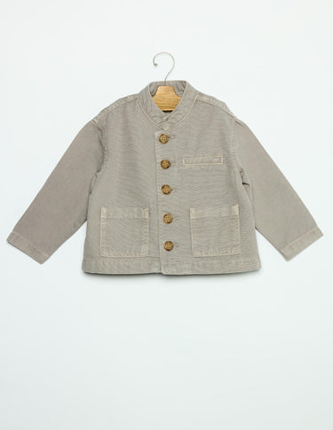 IRON GREY MANDARIN COLLAR JACKET
