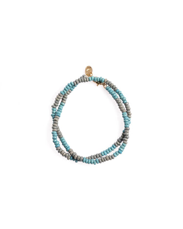 SHORT NECKLACE MIXED GREY/POND BEADS
