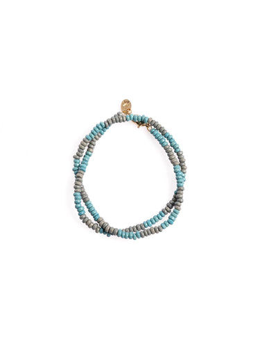 SHORT NECKLACE MIXED GREY/POND BEADS