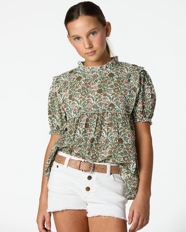 WHITE BUTTON SHORTS
