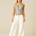 PANTALÓN DOBLE CINTURILLA BLANCO