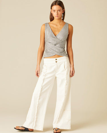 PANTALÓN DOBLE CINTURILLA BLANCO