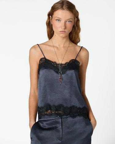 BLUE LACE TOP