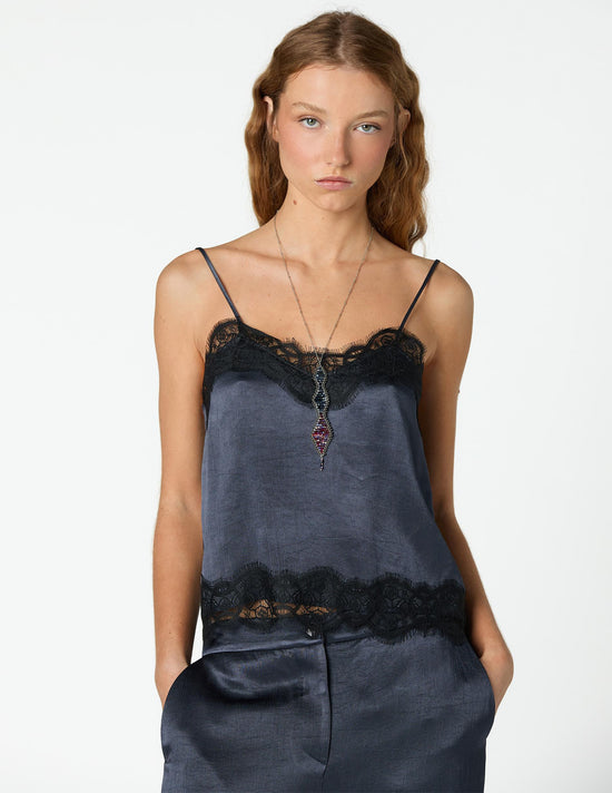 BLUE LACE TOP