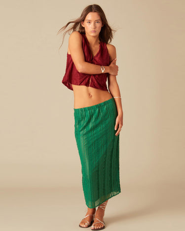 GREEN LACE SKIRT