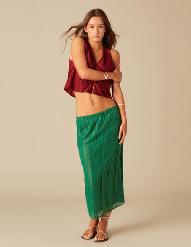 GREEN LACE SKIRT