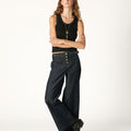 BLUE CORDUROY BUCKLE PANTS