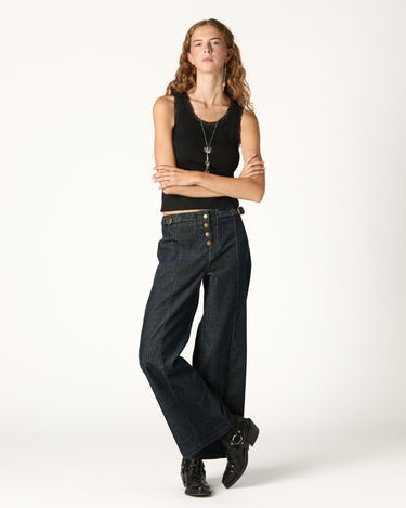 BLUE CORDUROY BUCKLE PANTS