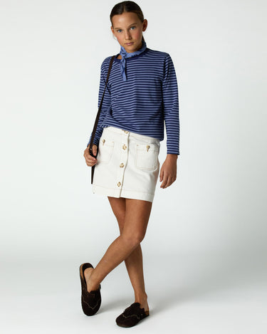 RAW DENIM BUTTON-UP SKIRT