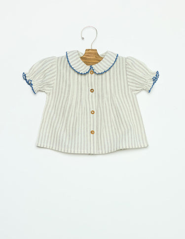 ECRU STRIPED SHIRT STITCHING