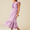 VESTIDO VOLANTES LILA