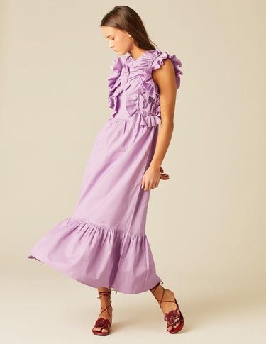 LILAC RUFFLE DRESS