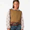CHALECO PUNTO MIX MARRON