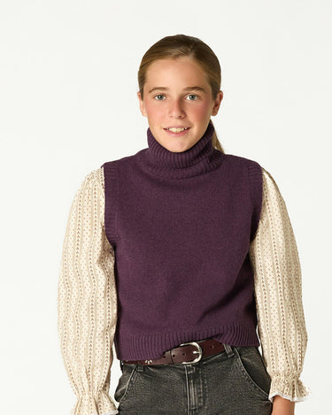 CHALECO CUELLO VUELTO PLUM