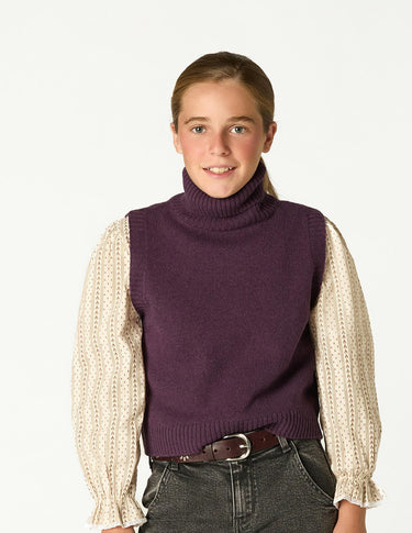 CHALECO CUELLO VUELTO PLUM