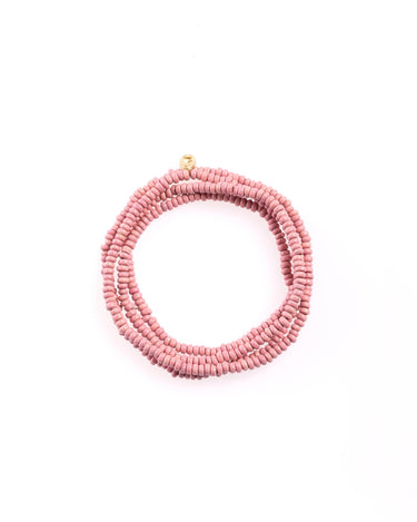 SHORT BEADED NECKLACE PINK