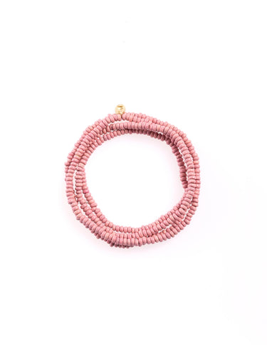 SHORT BEADED NECKLACE PINK