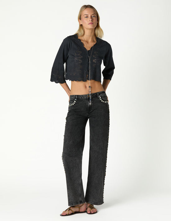 DENIM BOTONES NÁCAR GRIS