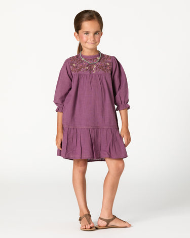 EMBROIDERED DRESS FLOWER FEATHER
