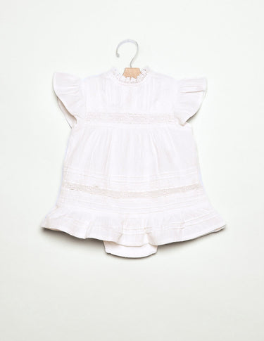 RUFFLE LACE WHITE DRESS