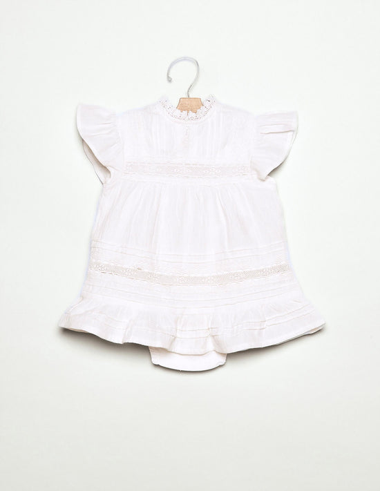 RUFFLE LACE WHITE DRESS