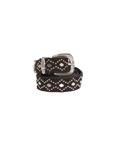 STUDDED RHOMBUS SLIM BELT